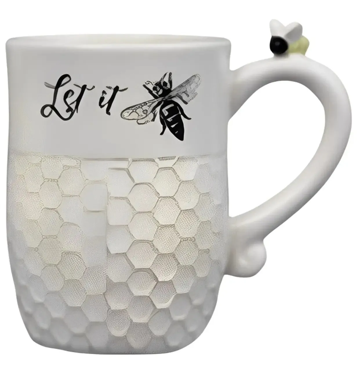 CERAMIC WHITE BEE MUG