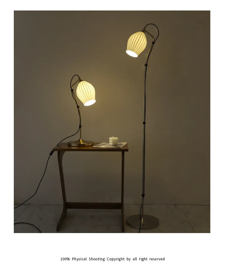 Ceramic White Rose Floor Lamp