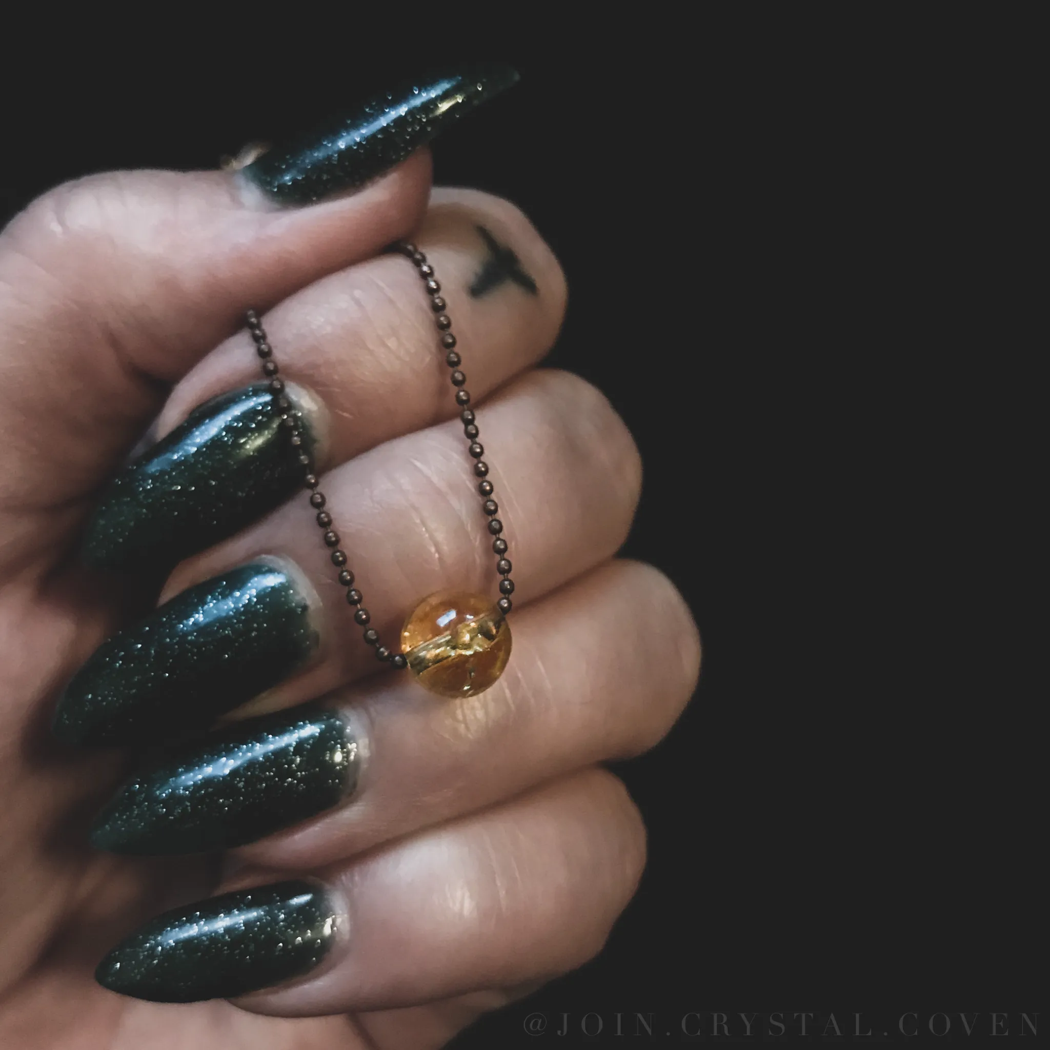 Citrine Crystal Ball Necklace