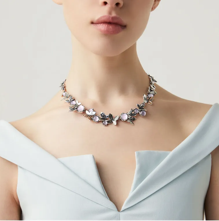 Collier Giovanni Raspini - Butterfly, Argent, Nacre et Quartz (11378)