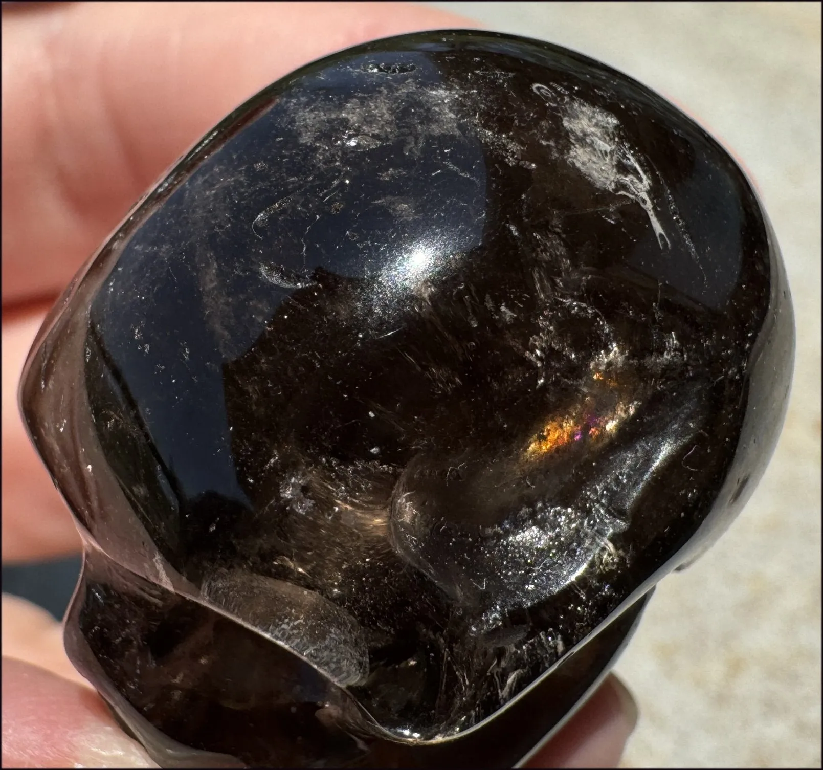 DARK Smoky Quartz Crystal Skull - Dissolve negativity