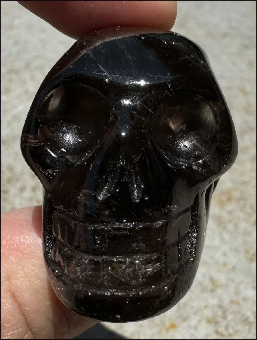 DARK Smoky Quartz Crystal Skull - Dissolve negativity