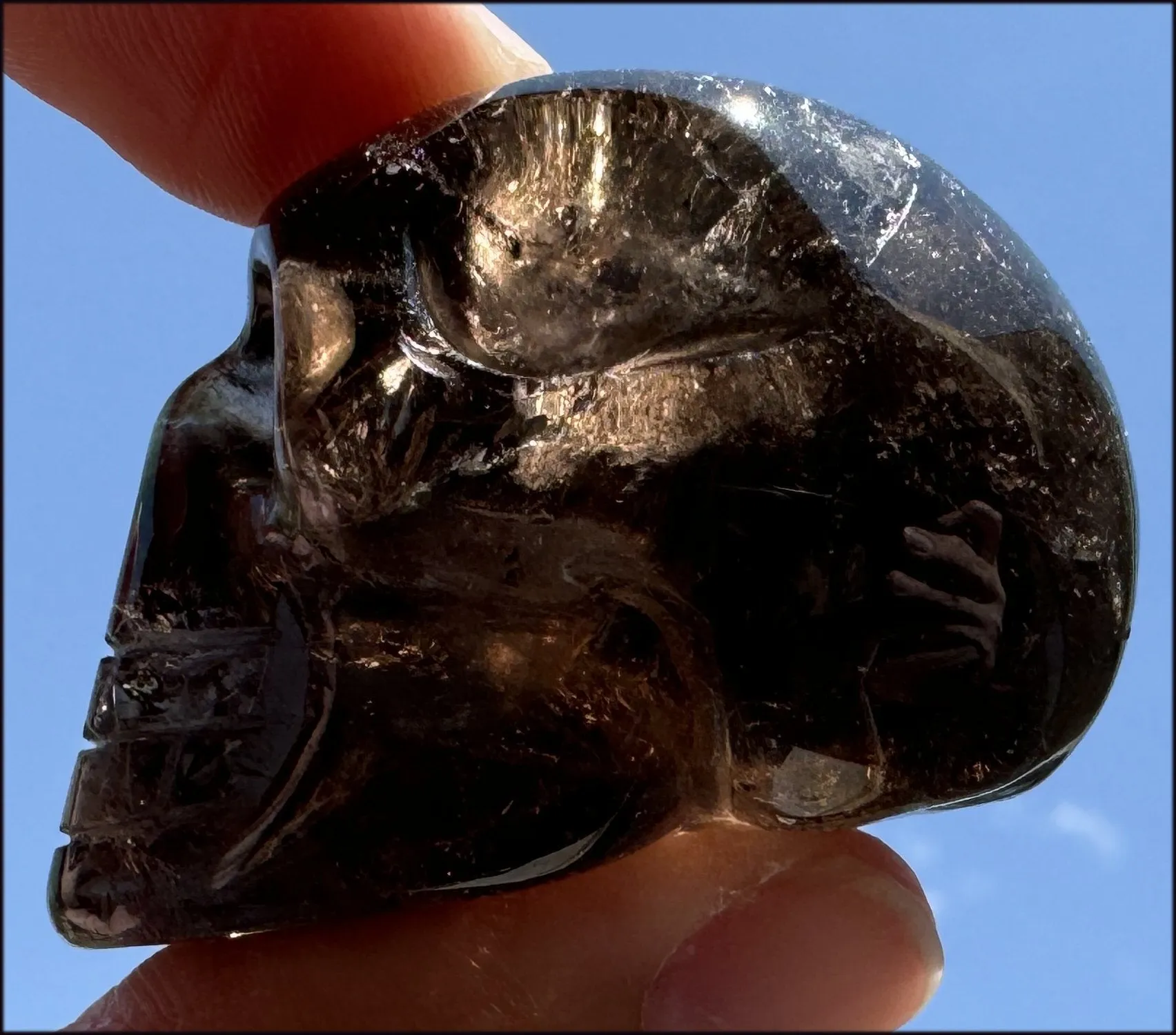 DARK Smoky Quartz Crystal Skull - Dissolve negativity