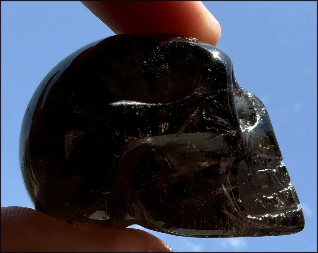 DARK Smoky Quartz Crystal Skull - Dissolve negativity