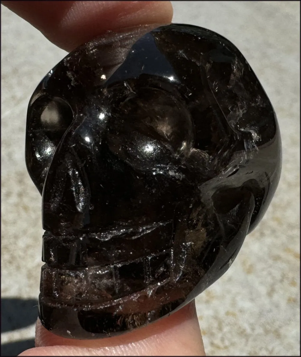 DARK Smoky Quartz Crystal Skull - Dissolve negativity