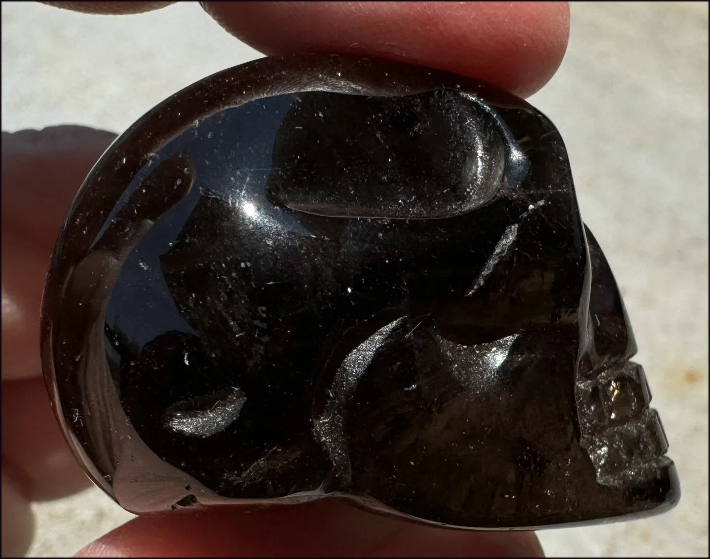 DARK Smoky Quartz Crystal Skull - Dissolve negativity