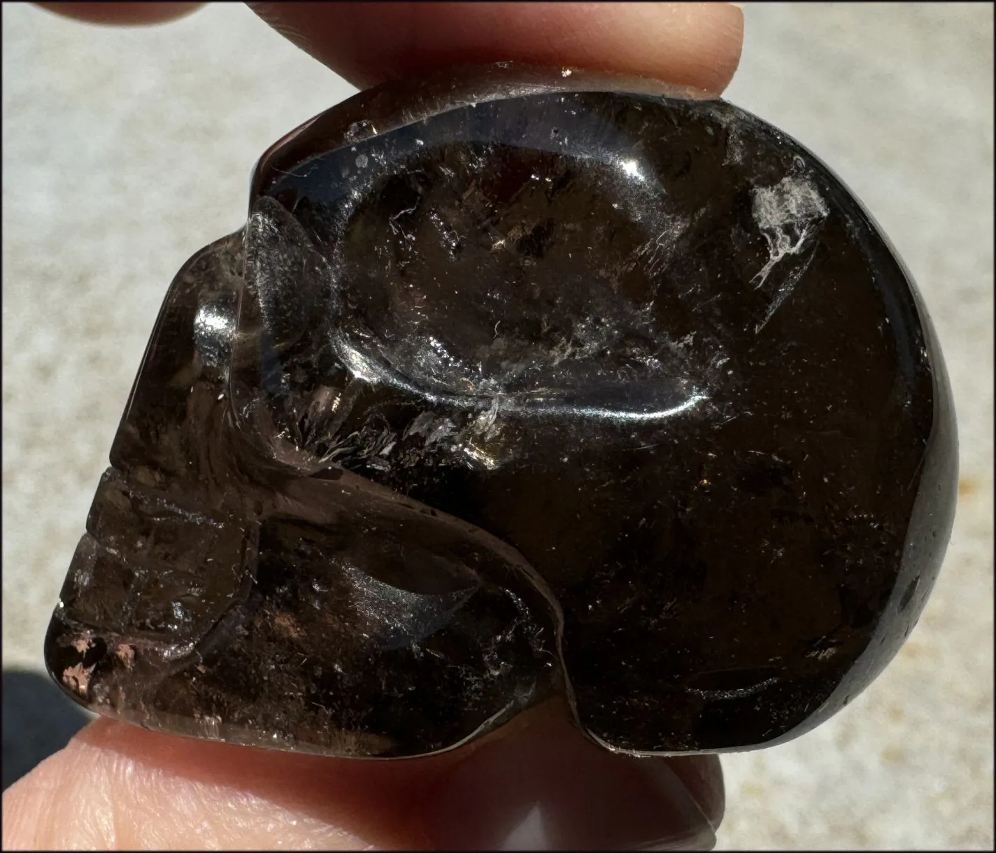 DARK Smoky Quartz Crystal Skull - Dissolve negativity