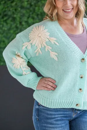 Decadent Spring Cardigan- Mint MM14456