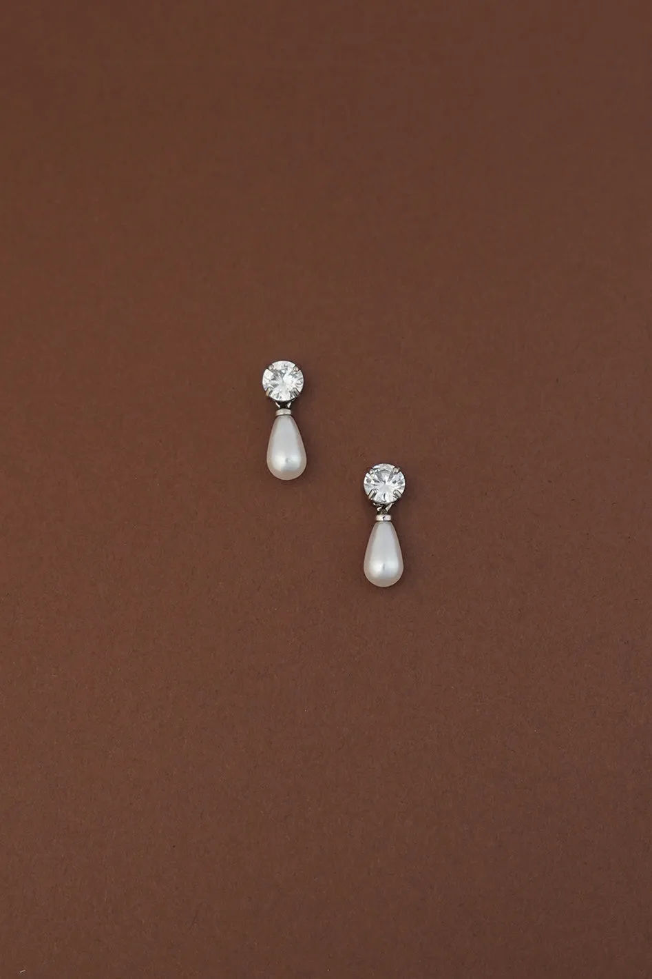 DEMI MINI Simulated Diamond and Pearl Drop Earring