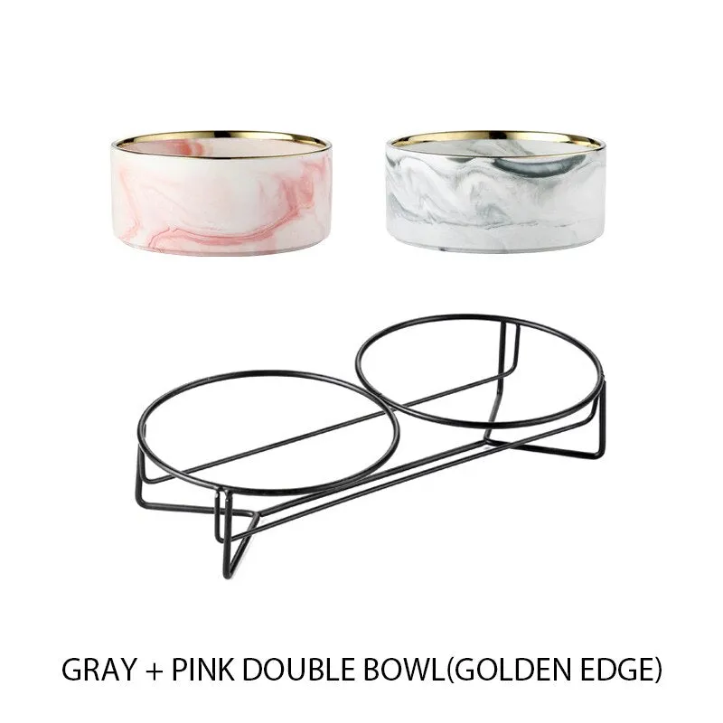 Elegant Ceramic Cat Dog Neck Guard Pet Feeding Bowl