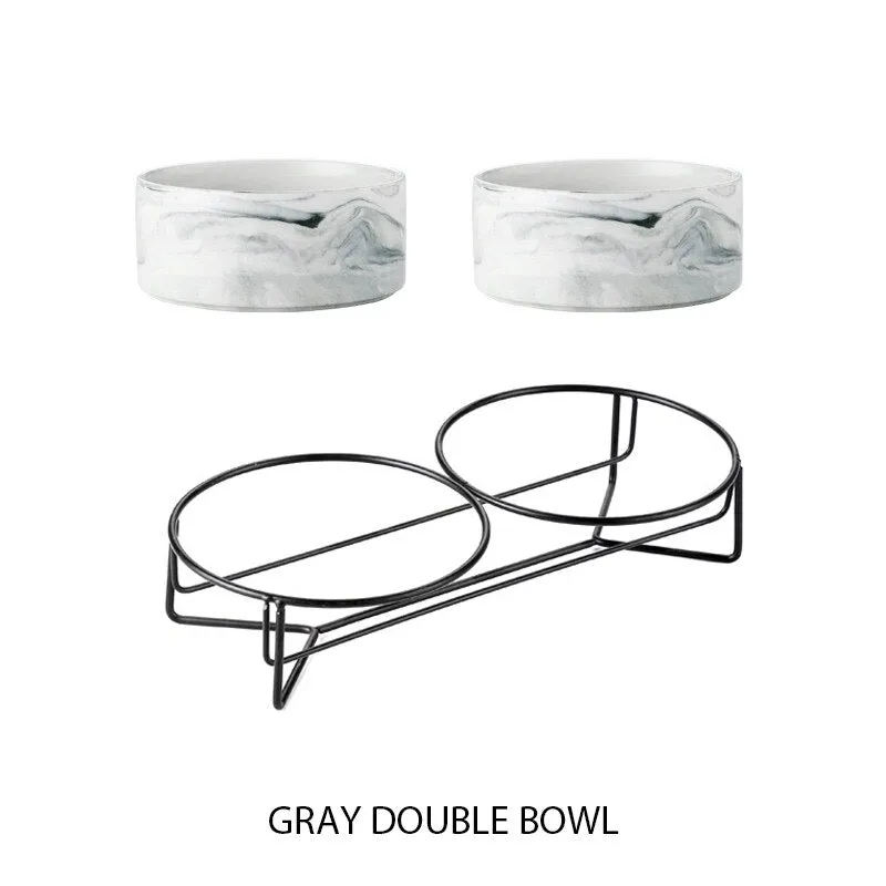 Elegant Ceramic Cat Dog Neck Guard Pet Feeding Bowl