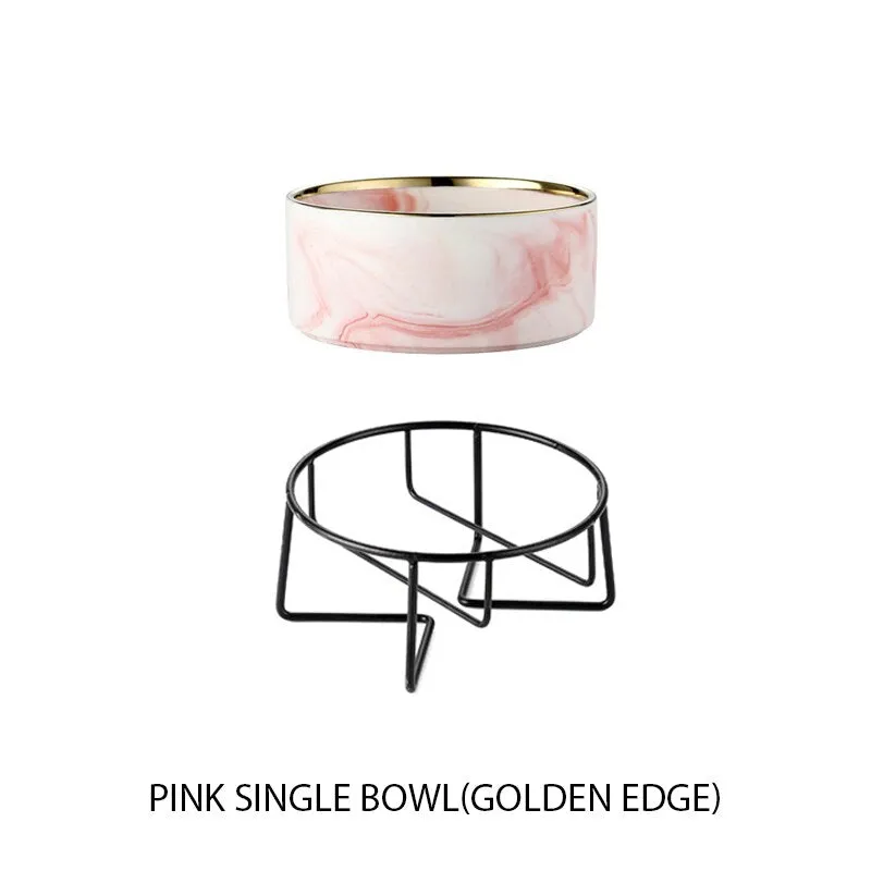 Elegant Ceramic Cat Dog Neck Guard Pet Feeding Bowl