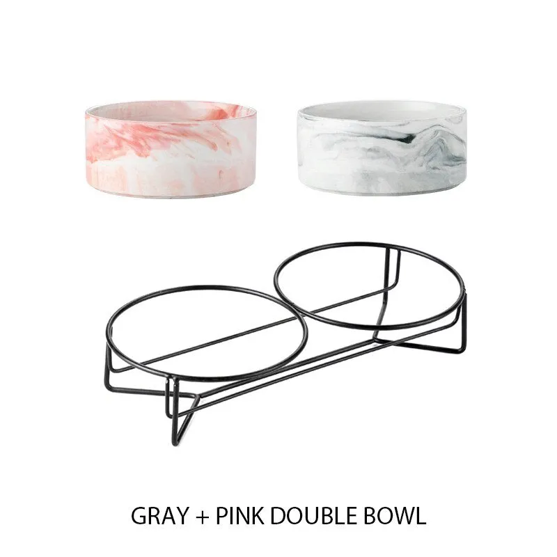 Elegant Ceramic Cat Dog Neck Guard Pet Feeding Bowl