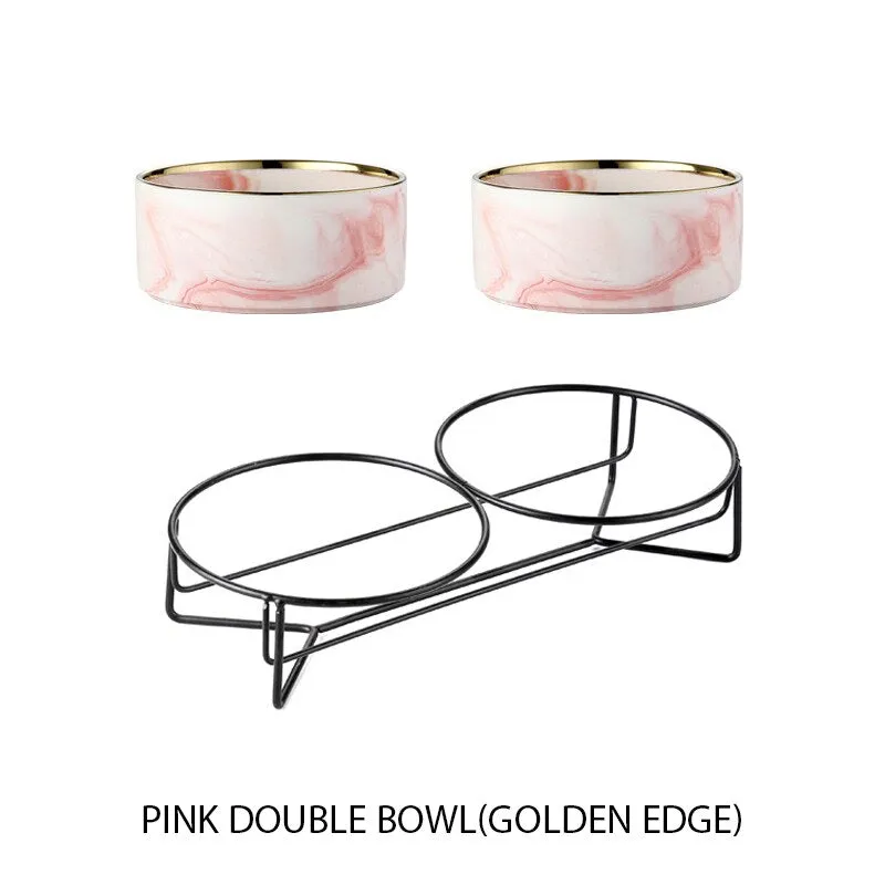 Elegant Ceramic Cat Dog Neck Guard Pet Feeding Bowl