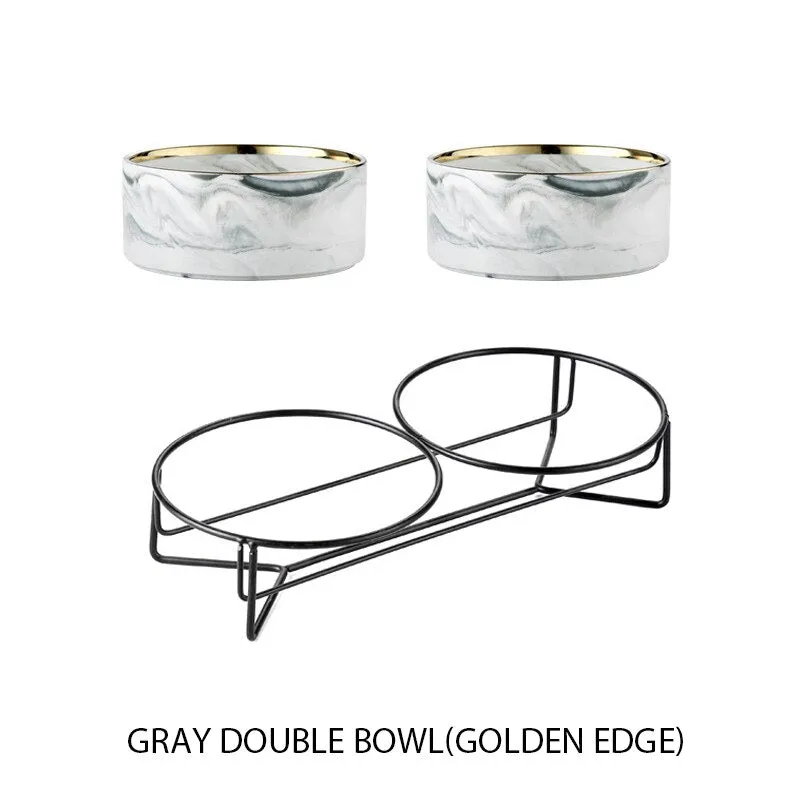 Elegant Ceramic Cat Dog Neck Guard Pet Feeding Bowl
