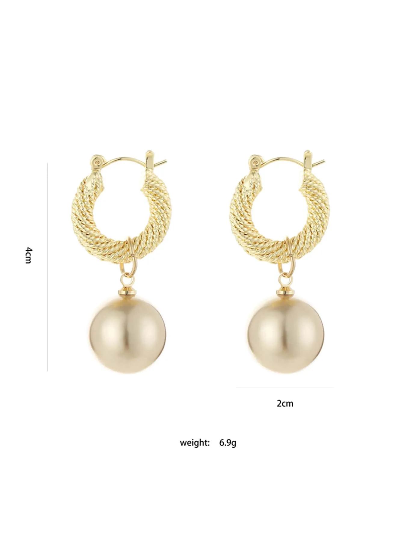 Faux Pearl Decor Drop Earrings - Gold - FD ⚡