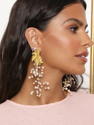Faux Pearl Decor Drop Earrings