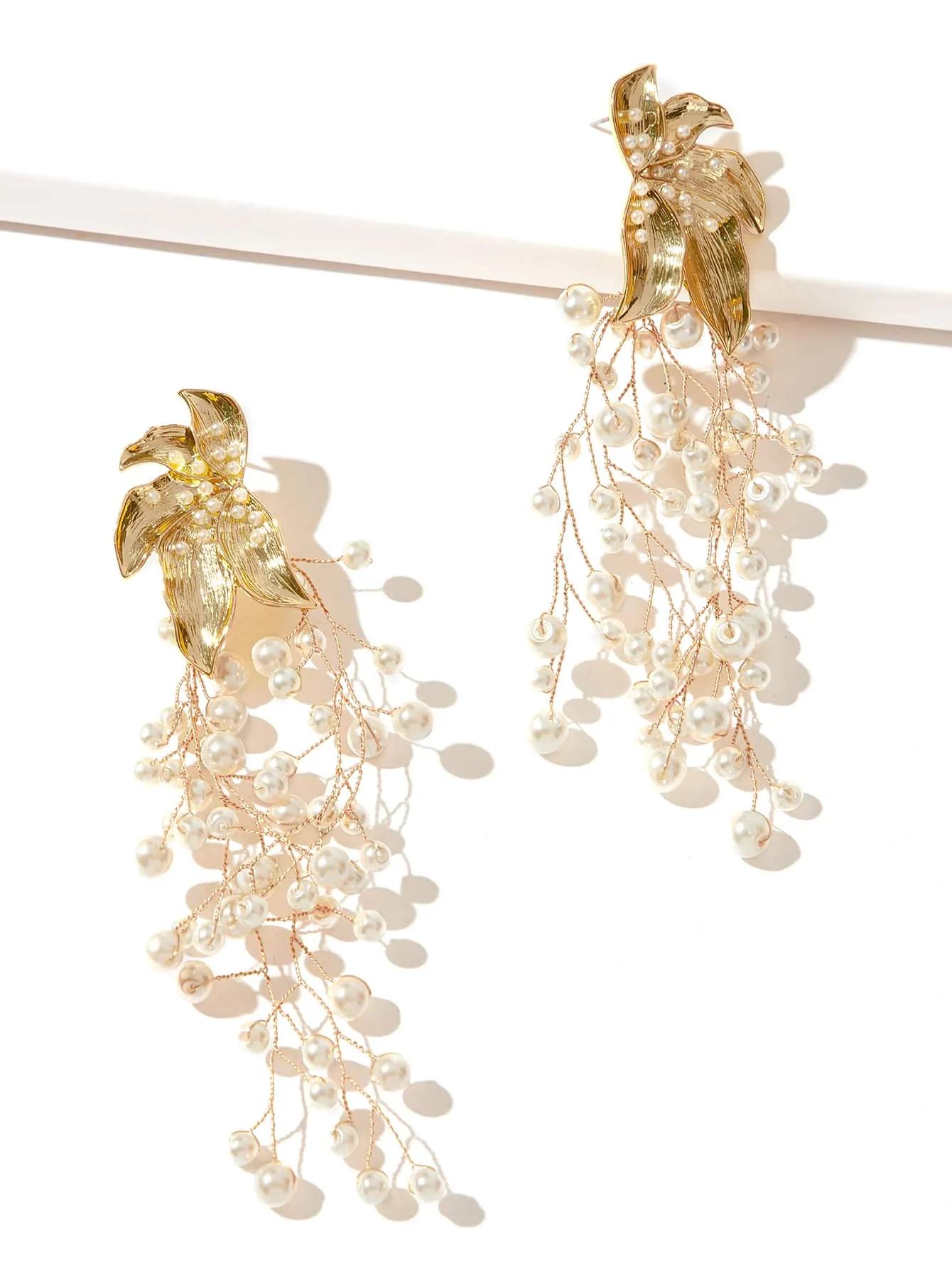 Faux Pearl Decor Drop Earrings