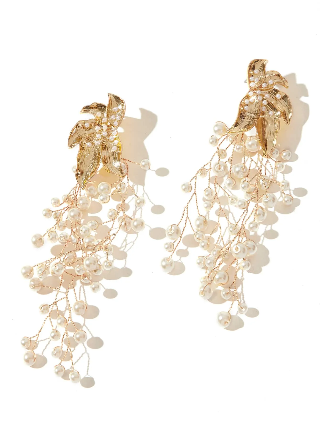 Faux Pearl Decor Drop Earrings