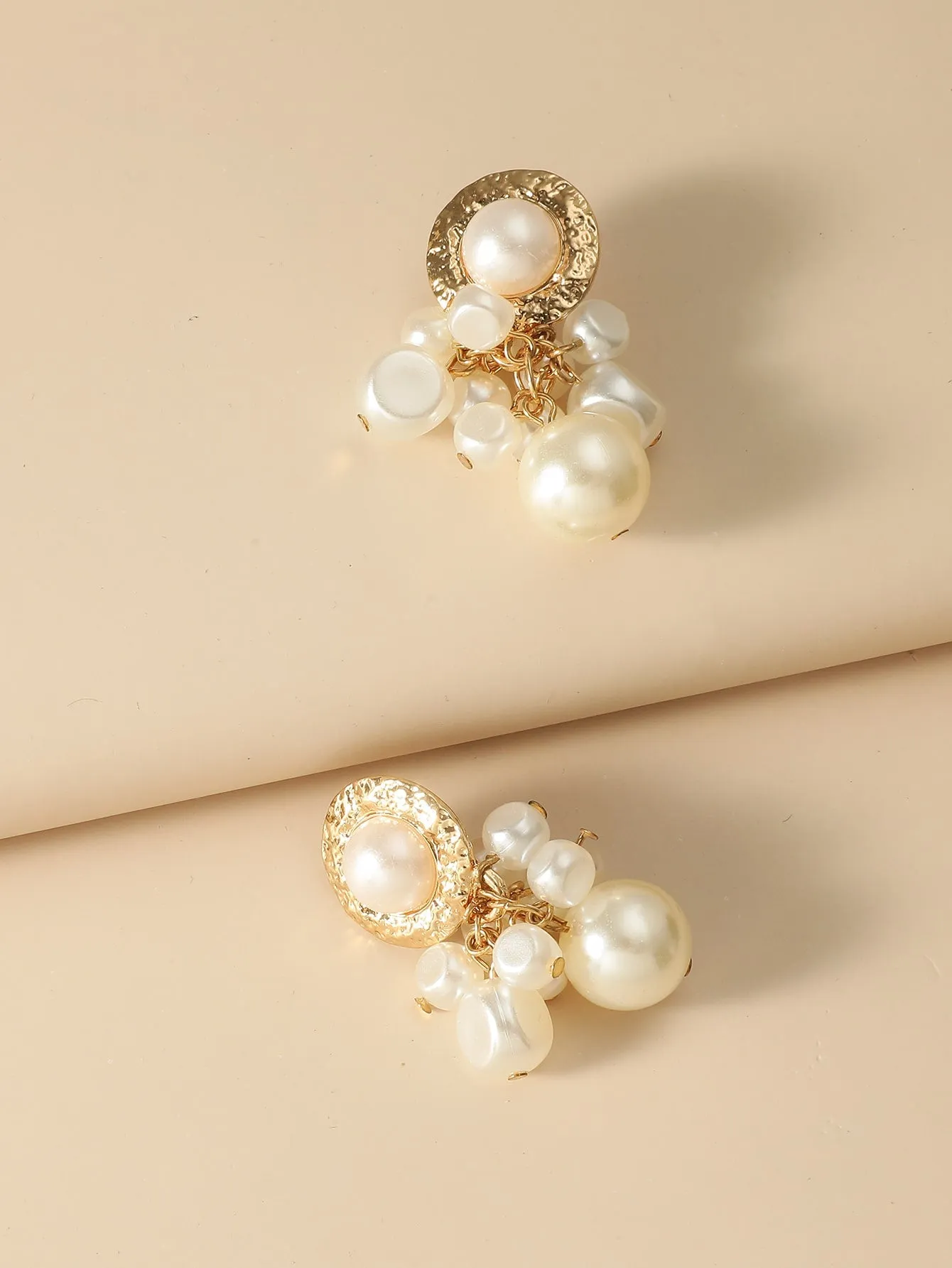 Faux Pearl Drop Earrings - White - FD ⚡