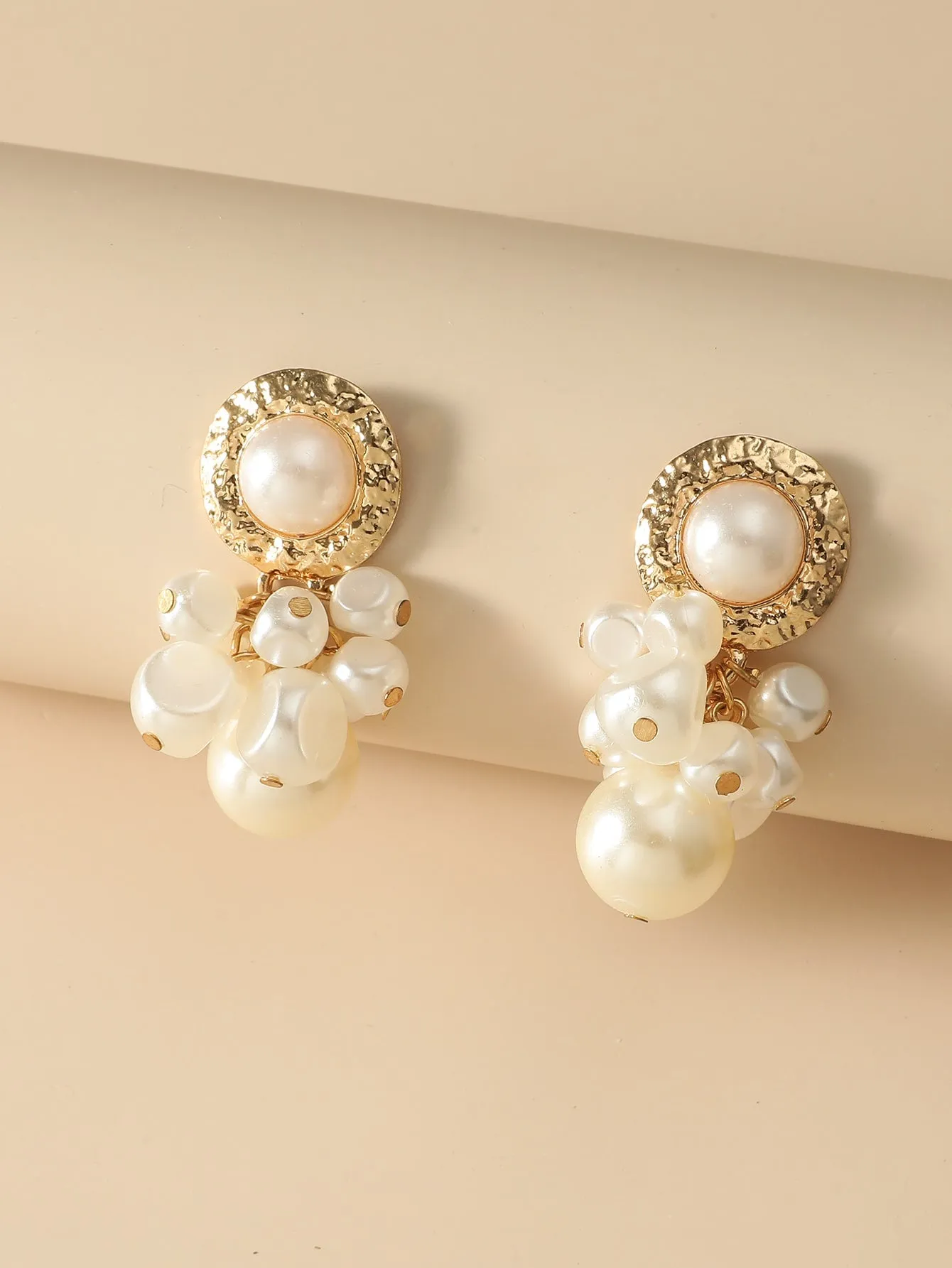 Faux Pearl Drop Earrings - White - FD ⚡