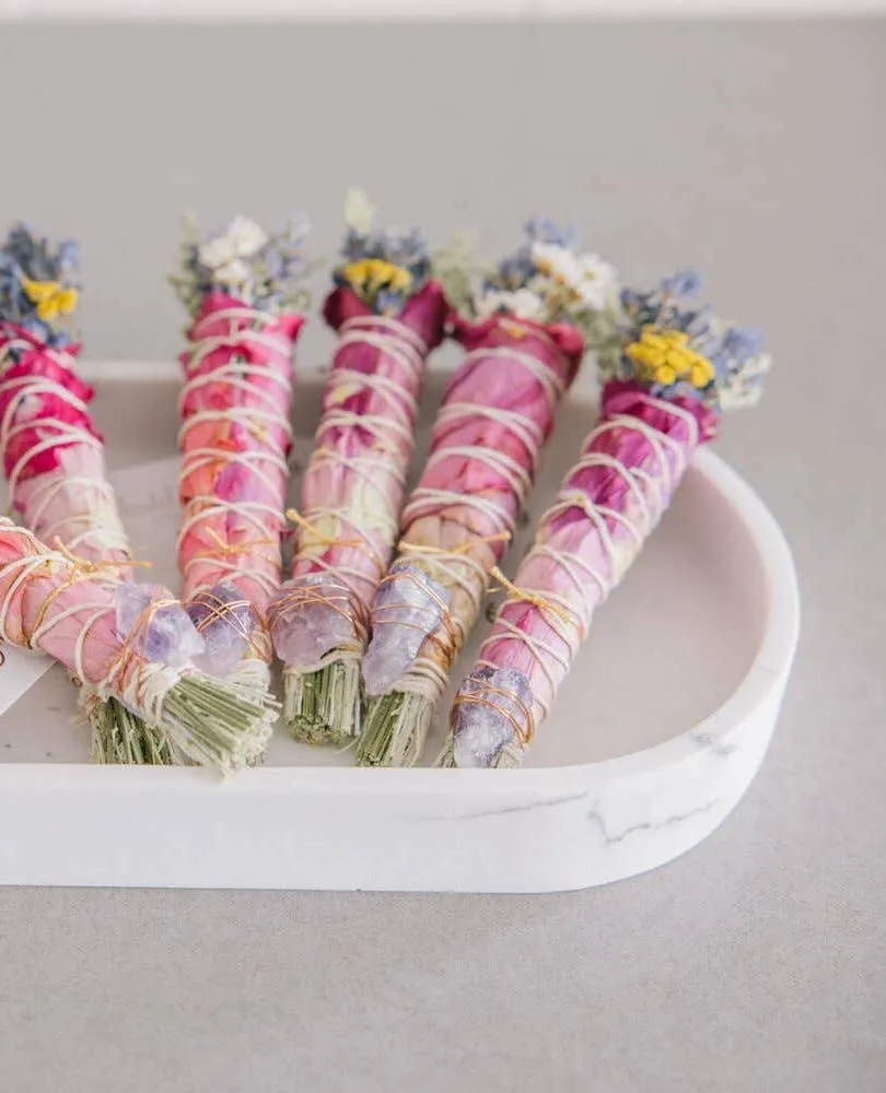 Floral Sage Bundle w/ Crystal, multiple styles