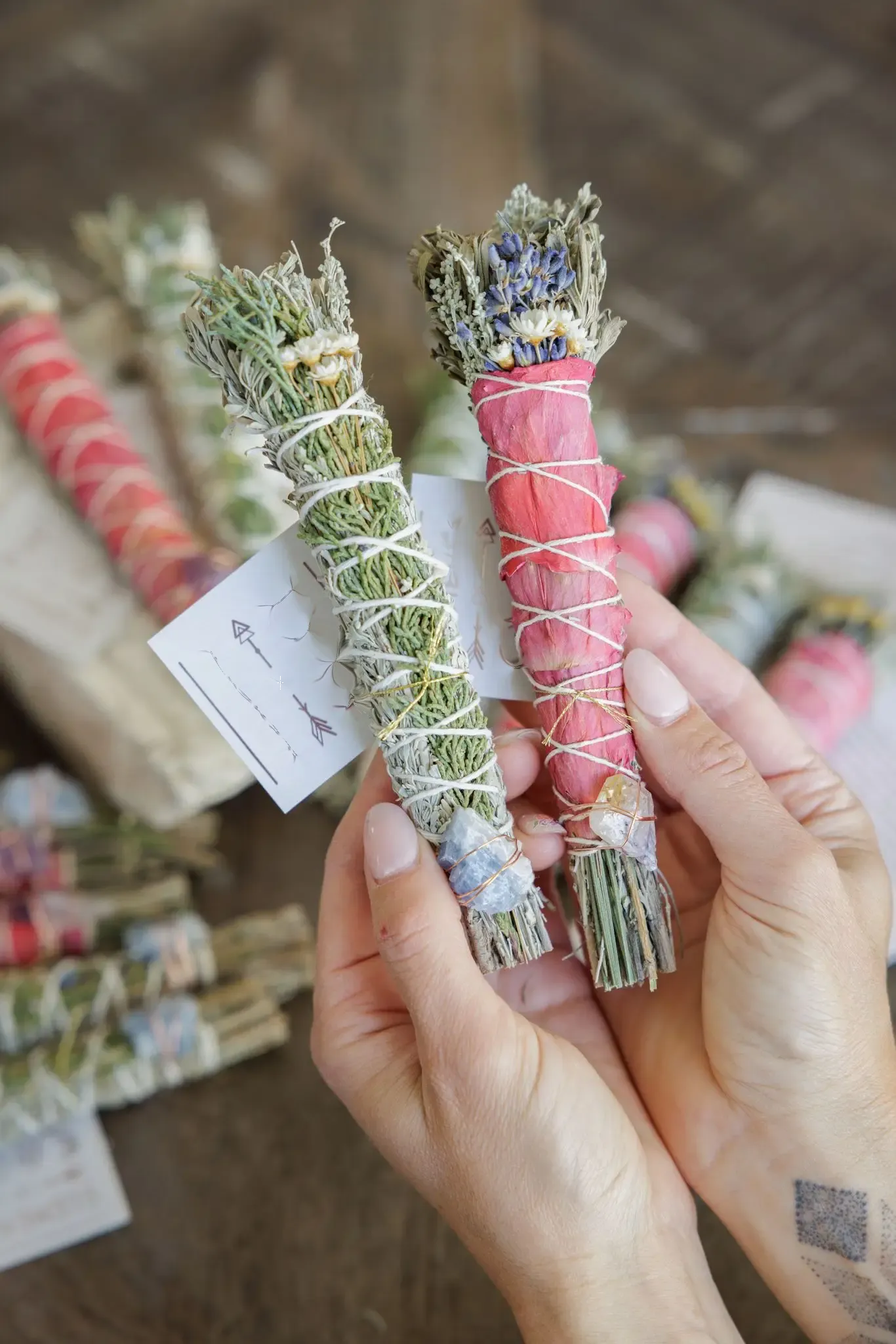 Floral Sage Bundle w/ Crystal, multiple styles