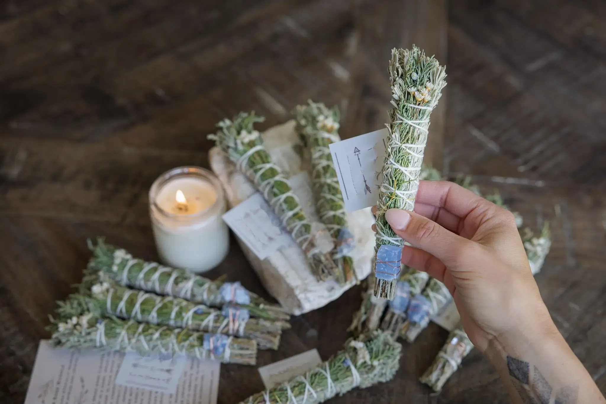 Floral Sage Bundle w/ Crystal, multiple styles