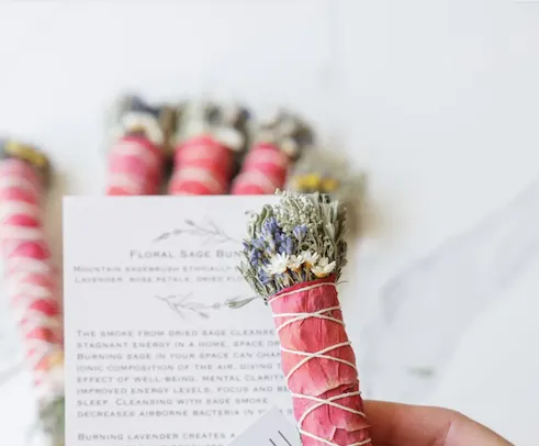 Floral Sage Bundle w/ Crystal, multiple styles