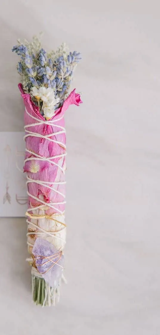 Floral Sage Bundle w/ Crystal, multiple styles