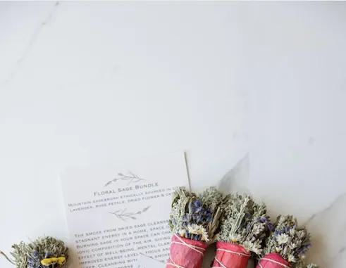 Floral Sage Bundle w/ Crystal, multiple styles