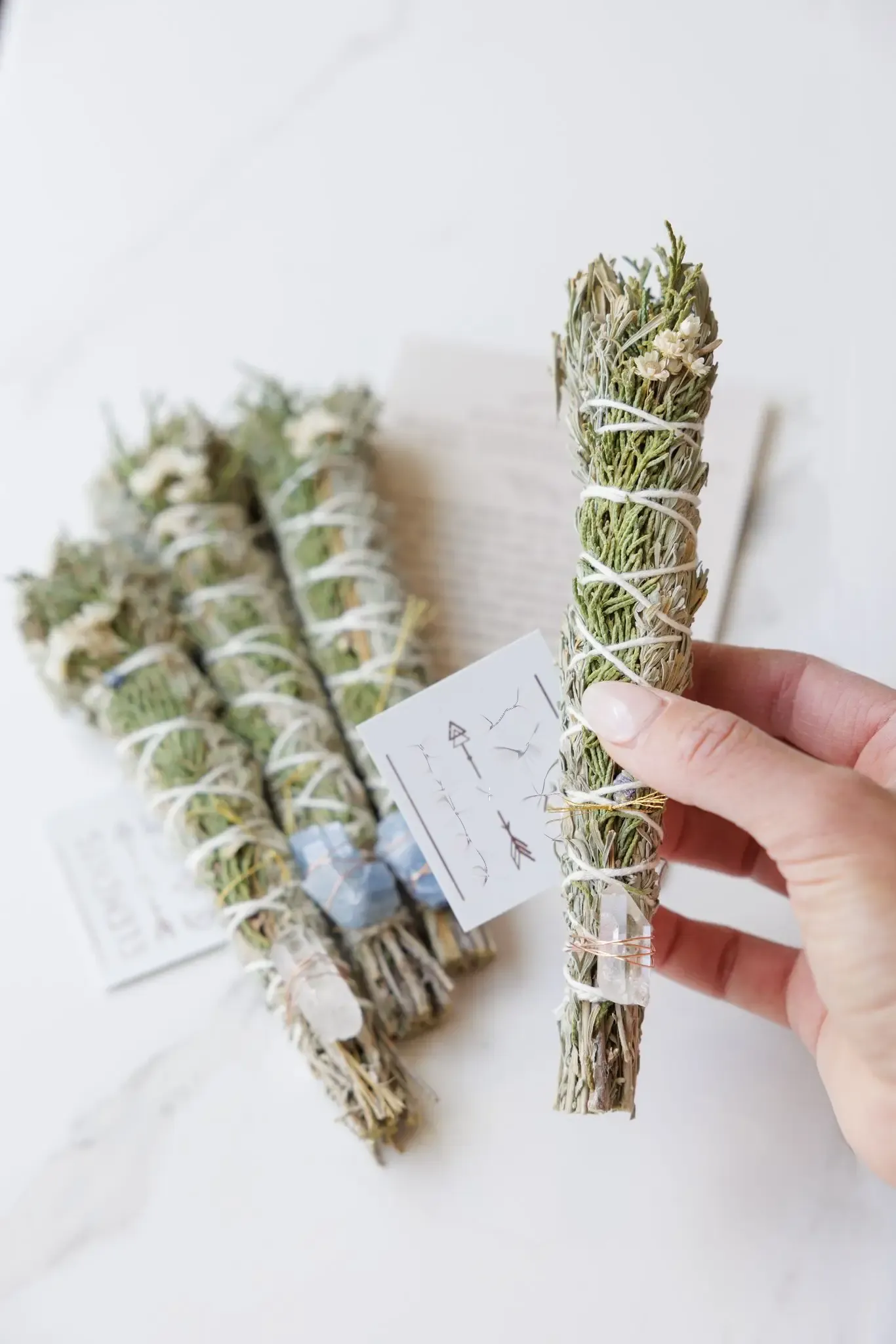 Floral Sage Bundle w/ Crystal, multiple styles