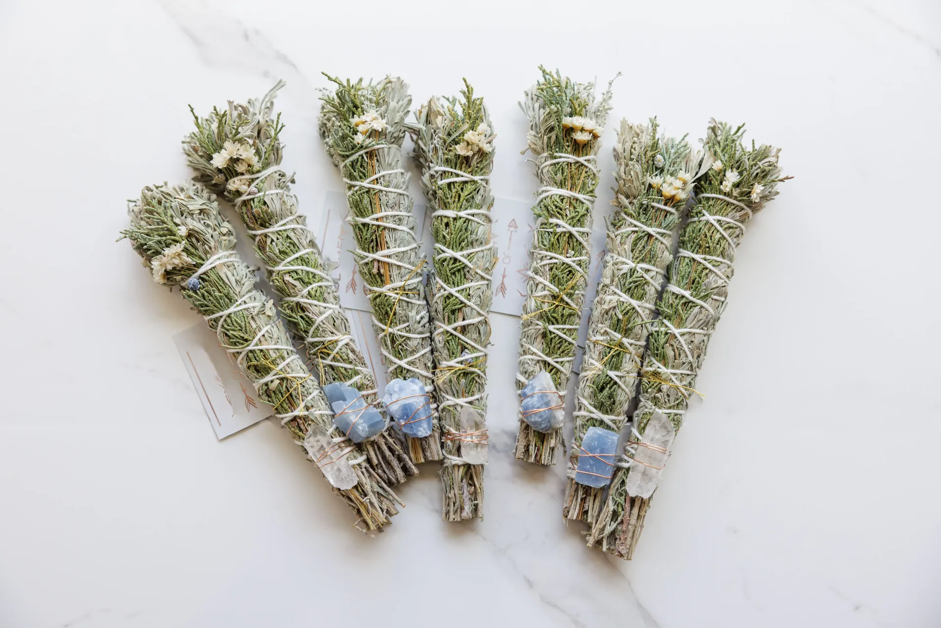Floral Sage Bundle w/ Crystal, multiple styles
