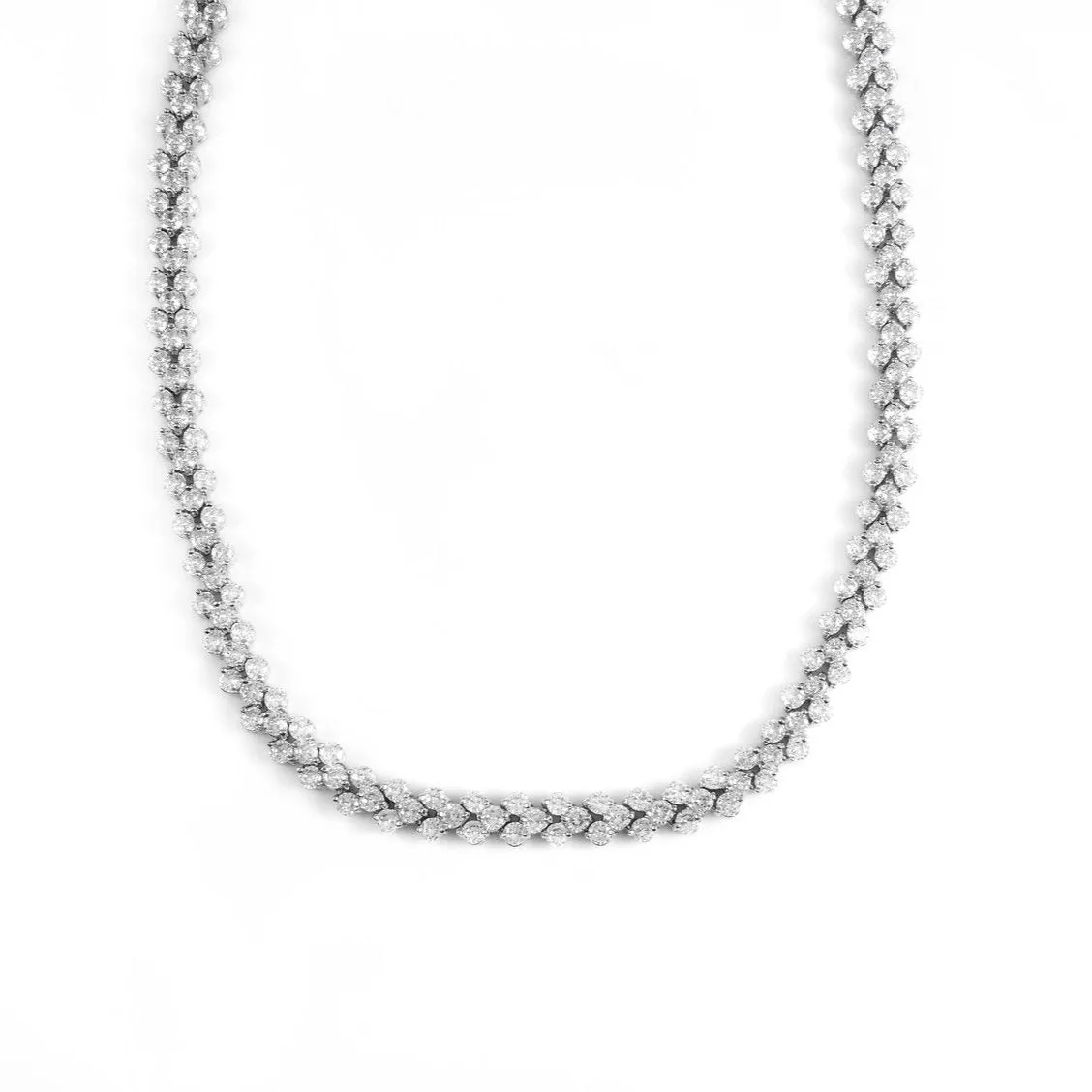 Florence Silver Plated & Cubic Zirconia Necklace & Drop Dangle Earring Set