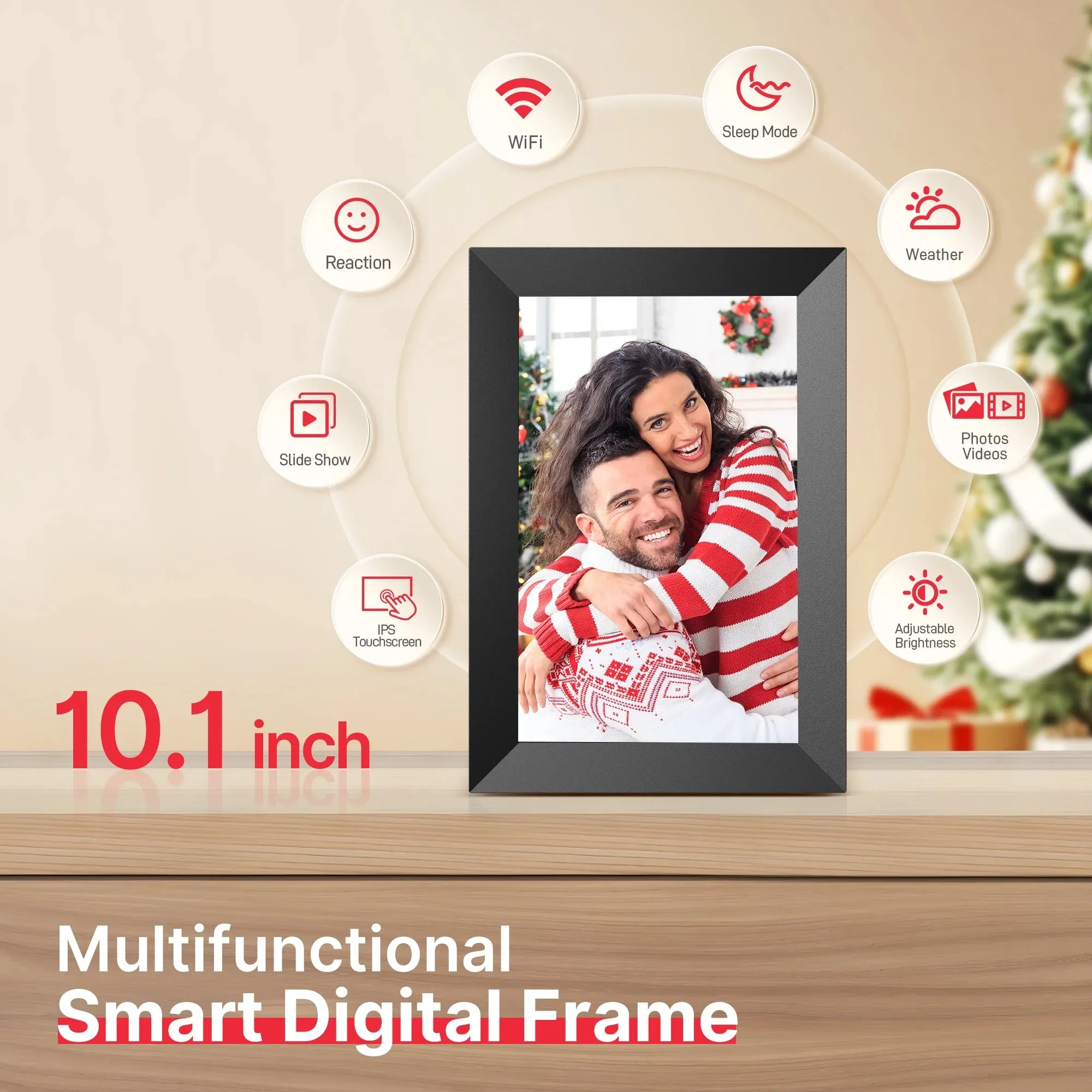 Frameo Wifi Digital Picture Frames 4 Pack,  10.1" Digital Photo Frame 32G Memory with 1280*800 IPS Touchscreen, Wall Mount Auto Rotate Electronic Picture Frame, Gift for a Loved One!