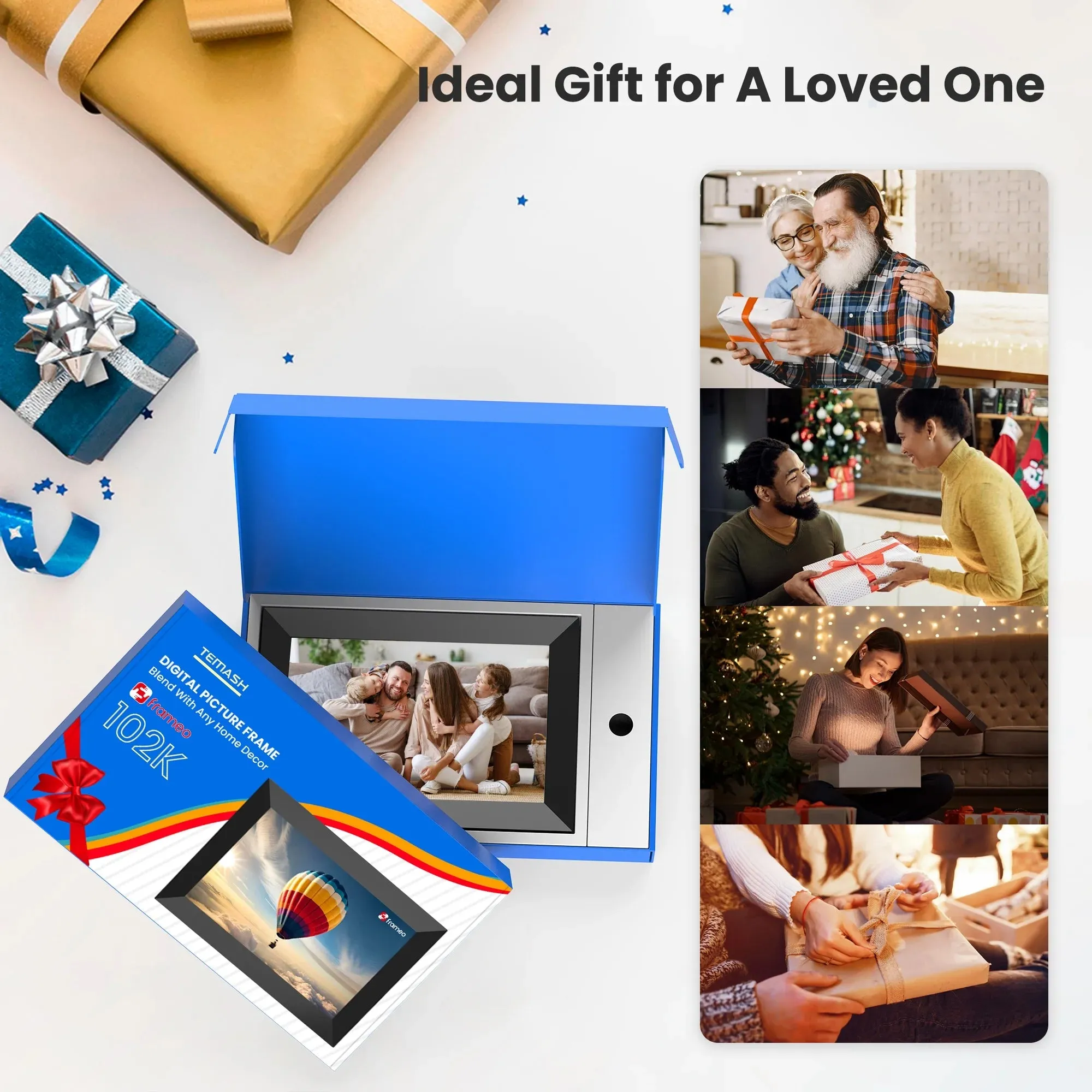 Frameo Wifi Digital Picture Frames 4 Pack,  10.1" Digital Photo Frame 32G Memory with 1280*800 IPS Touchscreen, Wall Mount Auto Rotate Electronic Picture Frame, Gift for a Loved One!
