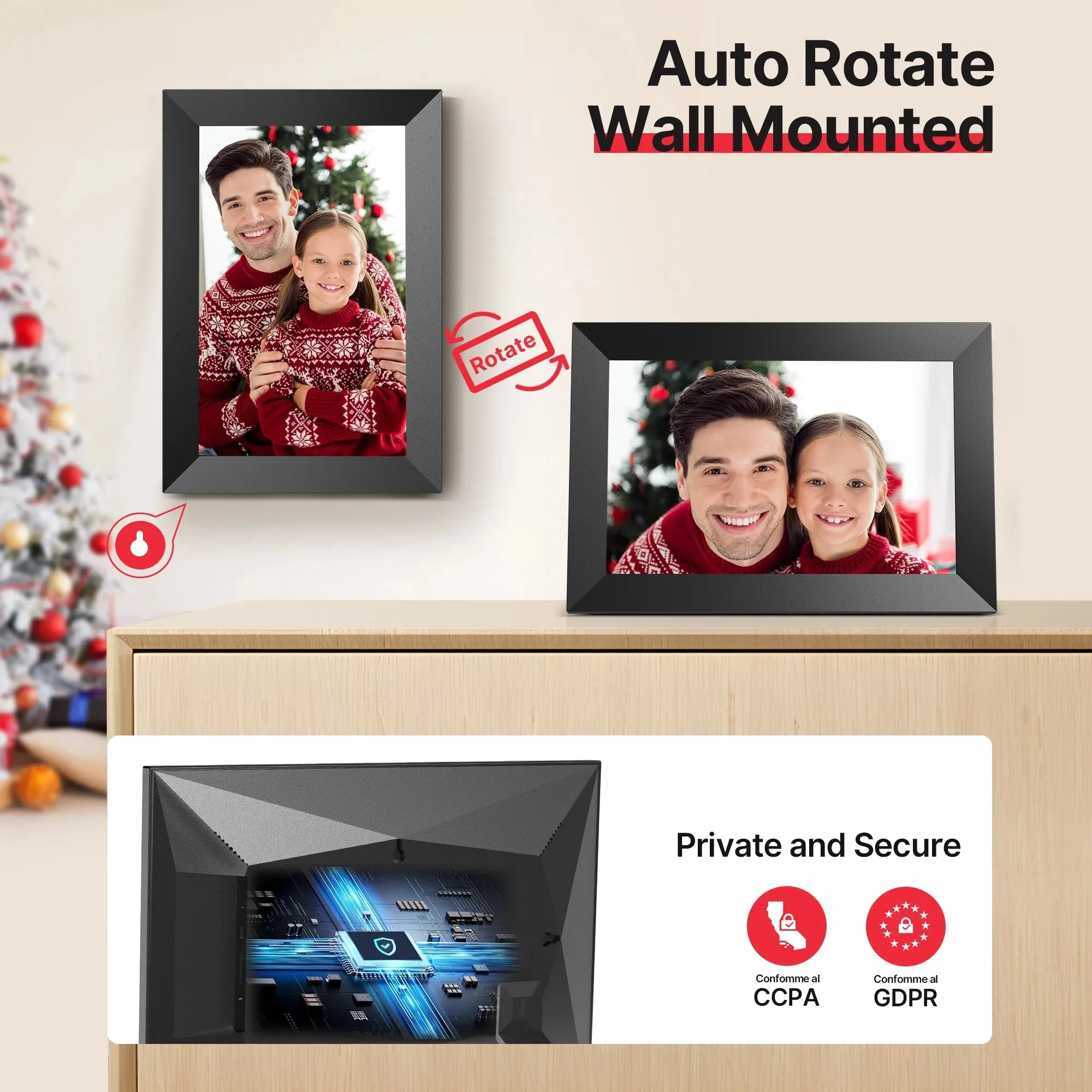 Frameo Wifi Digital Picture Frames 4 Pack,  10.1" Digital Photo Frame 32G Memory with 1280*800 IPS Touchscreen, Wall Mount Auto Rotate Electronic Picture Frame, Gift for a Loved One!