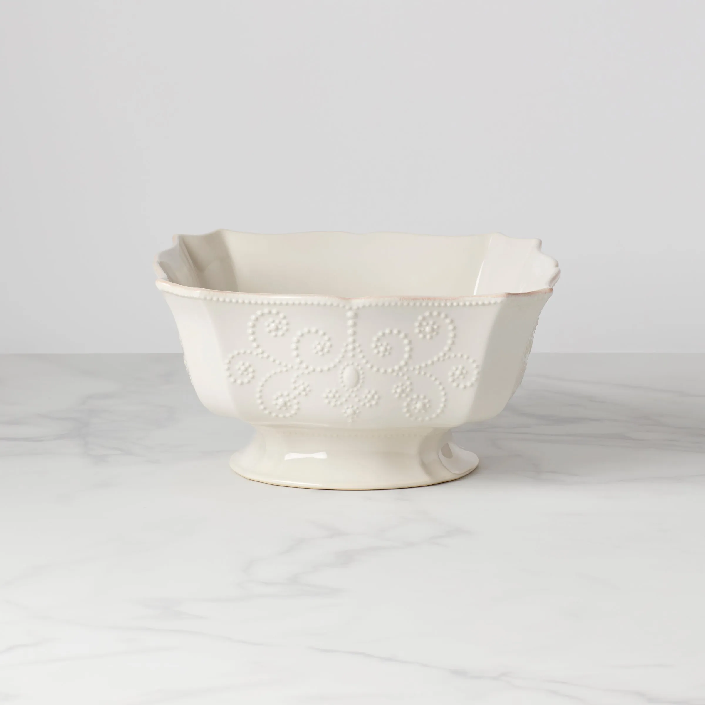 French Perle White Centerpiece Bowl