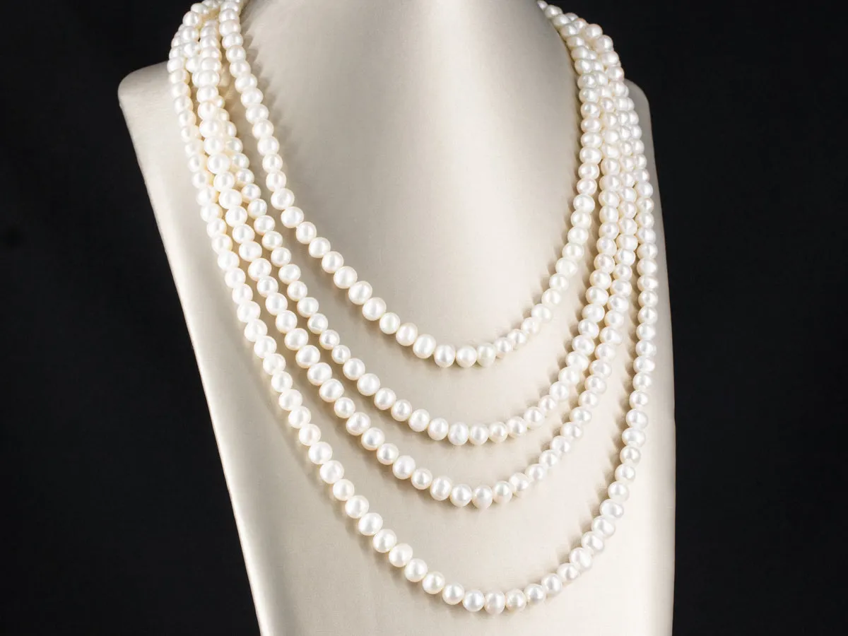 Freshwater Pearl Infinity Necklace 100"
