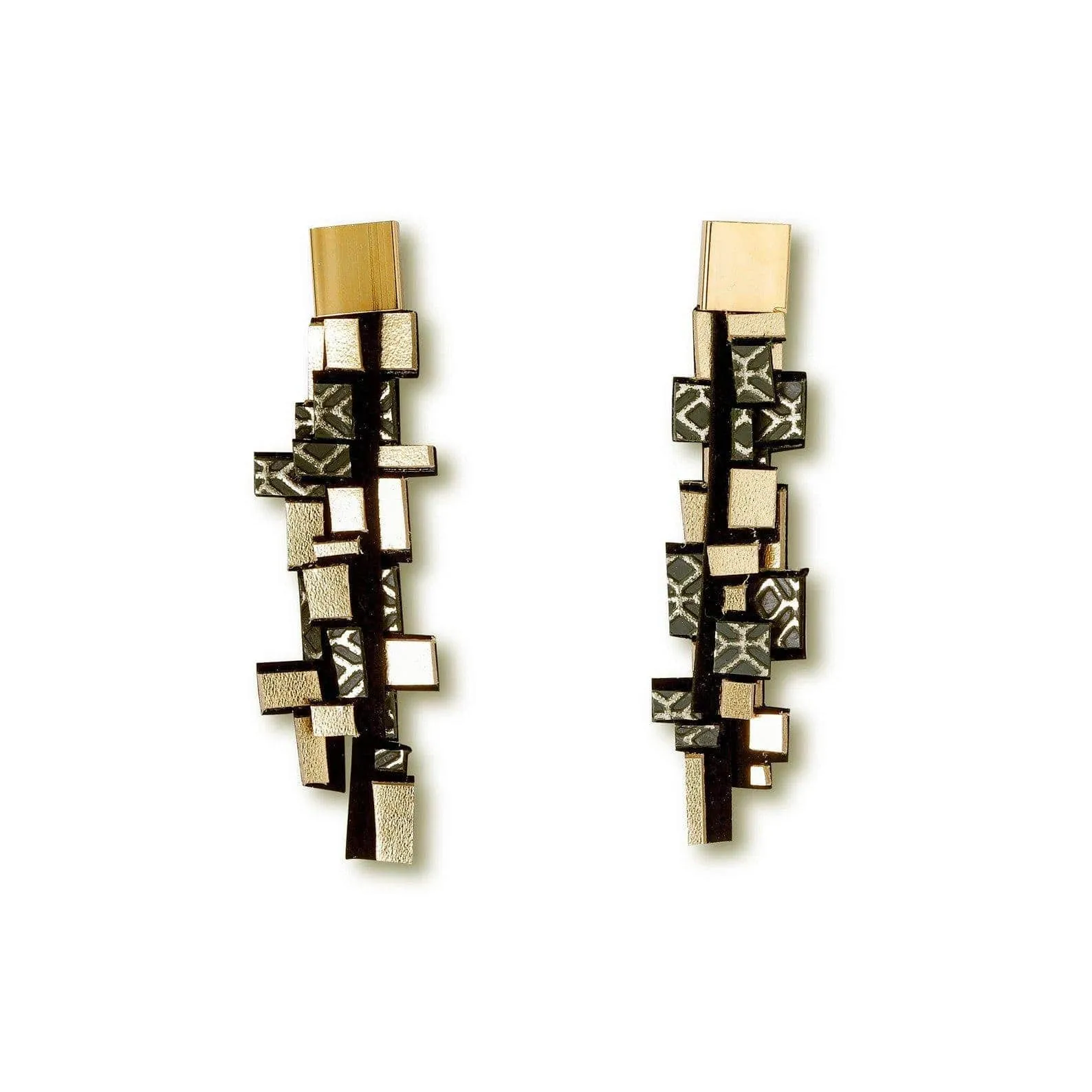 Gaia silver leather dangle earrings