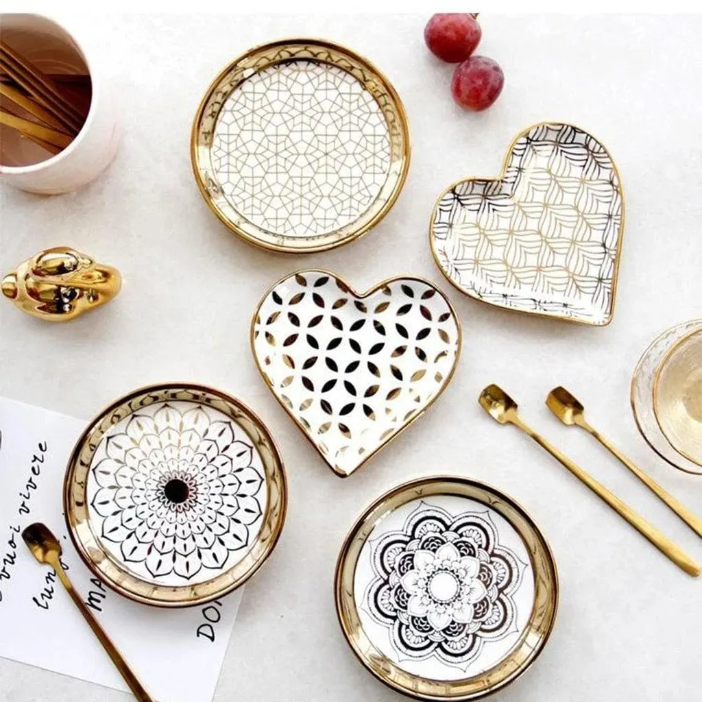 Gold Plated Ceramic Dish