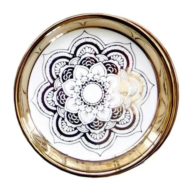 Gold Plated Ceramic Dish