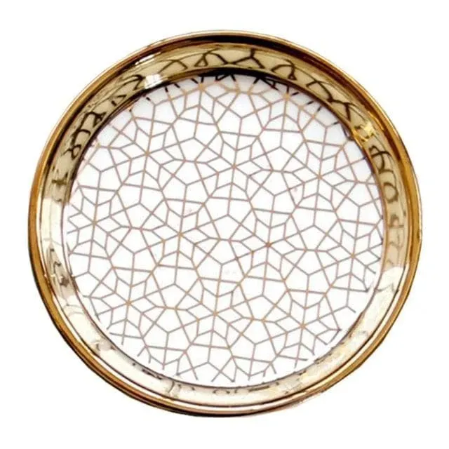 Gold Plated Ceramic Dish