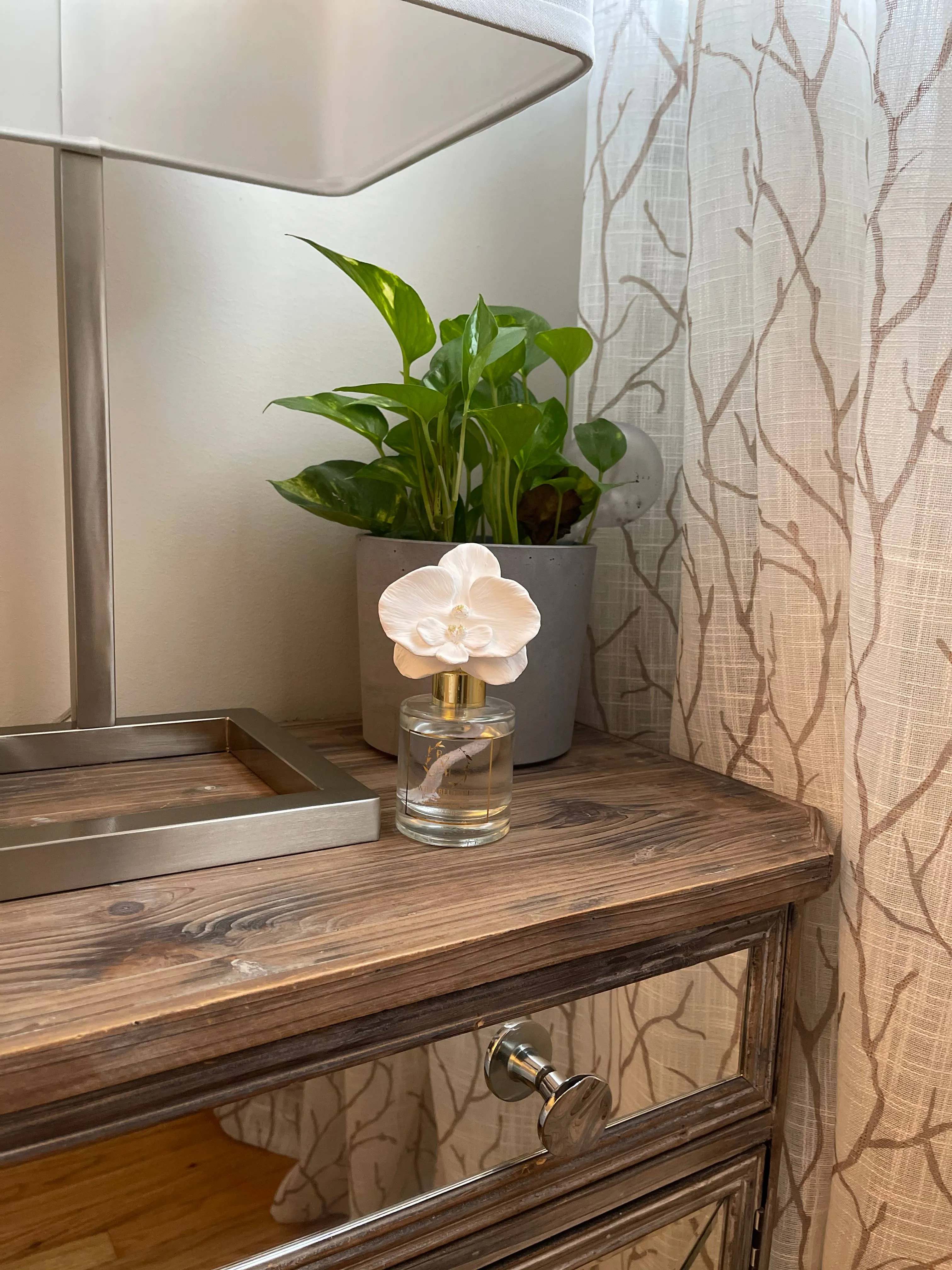 Golden Orchid Flower Diffuser Gift Set || White Orchid
