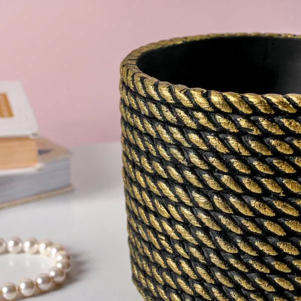 Golden Rope Pattern Plant Pot