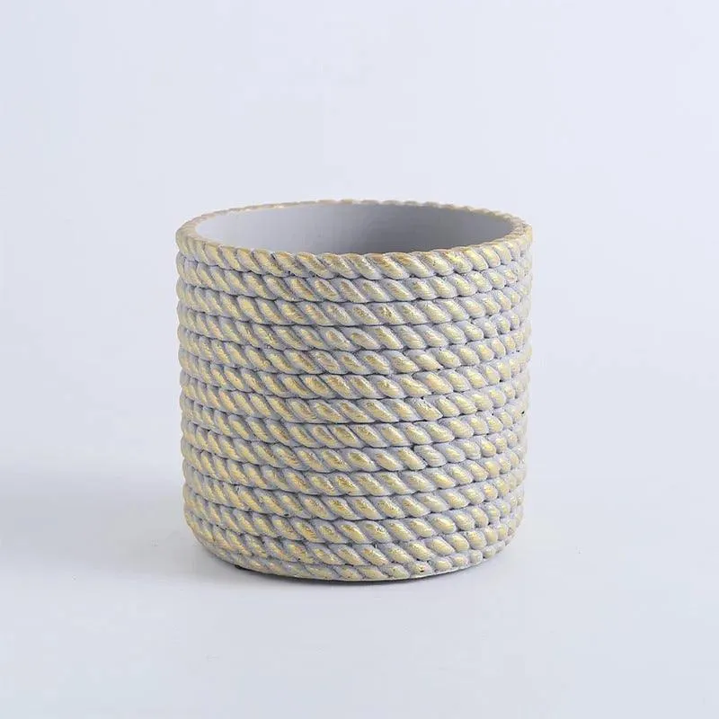 Golden Rope Pattern Plant Pot