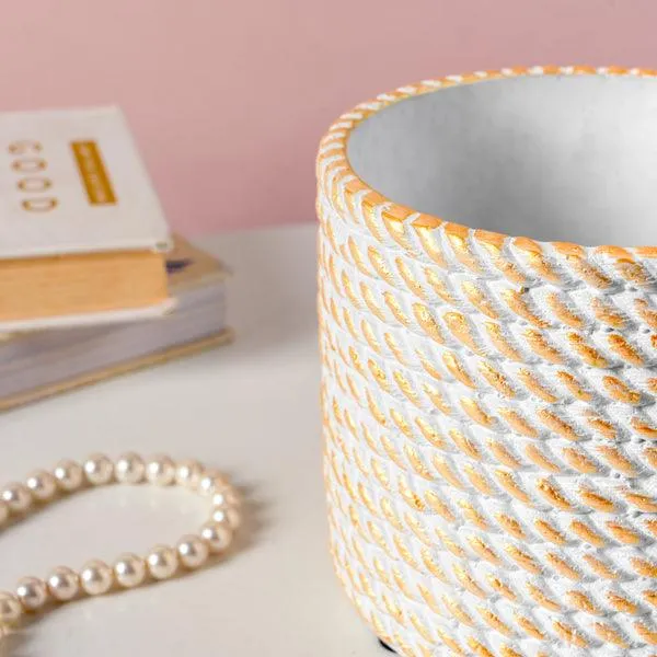 Golden Rope Pattern Plant Pot