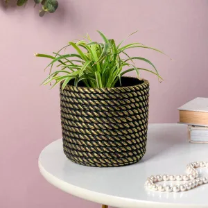 Golden Rope Pattern Plant Pot