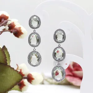 Green Quartz Halo Earrings