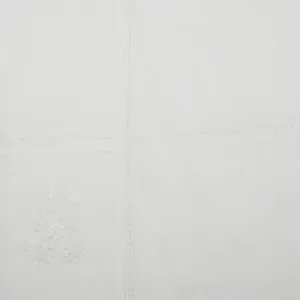 Hand Embroidered White Cotton Paisley Top Sheet
